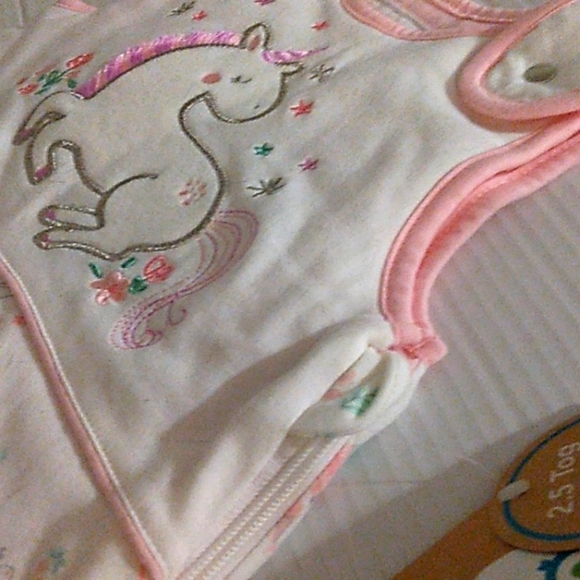 ☆NWT☆Sweet NB Girl ~EMMA'S GARDEN" Unicorn Print Winter Sleep Sack/Blanket Sleep - Picture 11 of 14